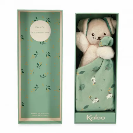 Kaloo - Doudou chien Carré douceur Vert - KLO-K226001 - Kaloo - Mes Doudous - Le Nuage de Charlotte