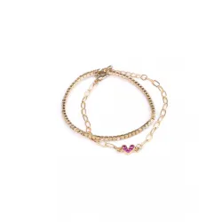 Boutique Chic Linked with Love Bracelet, 2 Pcs - GPR-91801 - Great Pretenders - Jewelry - Le Nuage de Charlotte