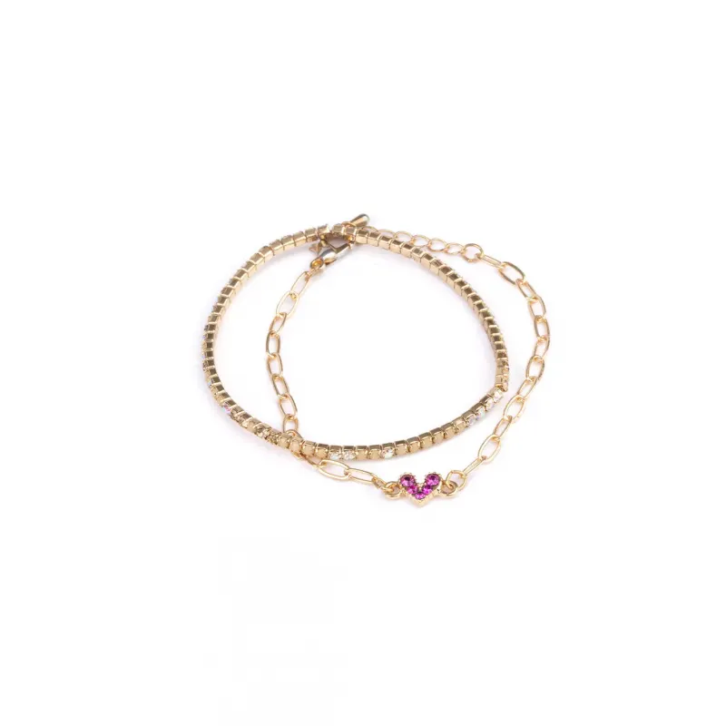 Boutique Chic Linked with Love Bracelet, 2 Pcs - GPR-91801 - Great Pretenders - Jewelry - Le Nuage de Charlotte