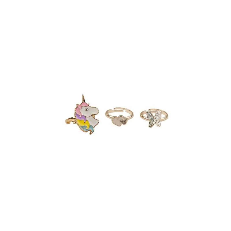 Boutique Butterfly & Unicorn Ring, 3 Pcs - GPR-90205 - Great Pretenders - Jewelry - Le Nuage de Charlotte