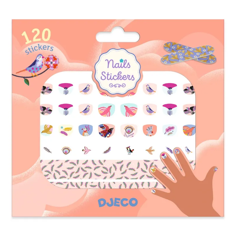 Nails Stickers - Plumes - DJE-DJ09239 - Djeco - Maquillage et cosmétique pour enfants - Le Nuage de Charlotte