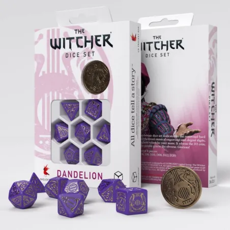 Set de dés The Witcher - Dandelion - Viscount de Lettenhove [7 dés] - QWO-SWDA01 - Q Workshop - Dés, sacs et autres accessoir...