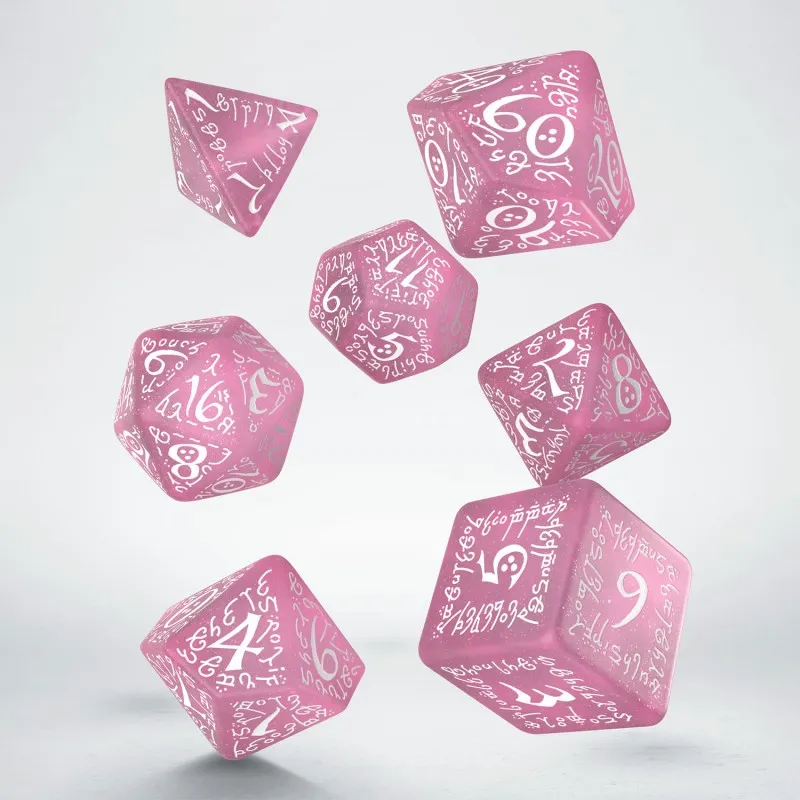 Elvish Shimmering pink & White Dice Set - QWO-SELV11 - Q Workshop - Dices, bags and other accessories - Le Nuage de Charlotte