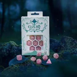 Elvish Shimmering pink & White Dice Set - QWO-SELV11 - Q Workshop - Dices, bags and other accessories - Le Nuage de Charlotte