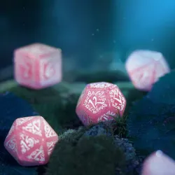 Elvish Shimmering pink & White Dice Set - QWO-SELV11 - Q Workshop - Dés, sacs et autres accessoires - Le Nuage de Charlotte