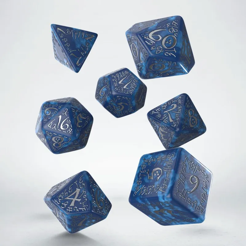 Elvish Cobalt & Silver Dice Set - QWO-SELV10 - Q Workshop - Dices, bags and other accessories - Le Nuage de Charlotte