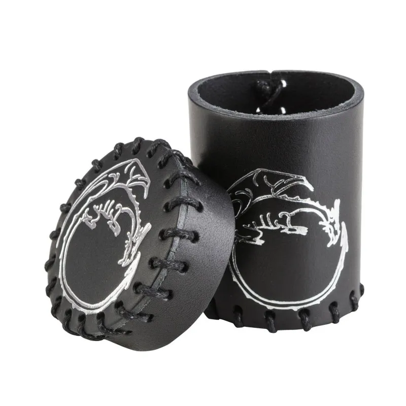 Dragon Black Leather Dice Cup - QWO-CDRA101 - Q Workshop - Dices, bags and other accessories - Le Nuage de Charlotte