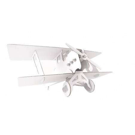 Biplane (white) - LEO-L01032-B - Leolandia - Maquettes en carton - Le Nuage de Charlotte