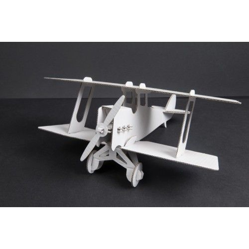 Biplane (white) - LEO-L01032-B - Leolandia - Maquettes en carton - Le Nuage de Charlotte