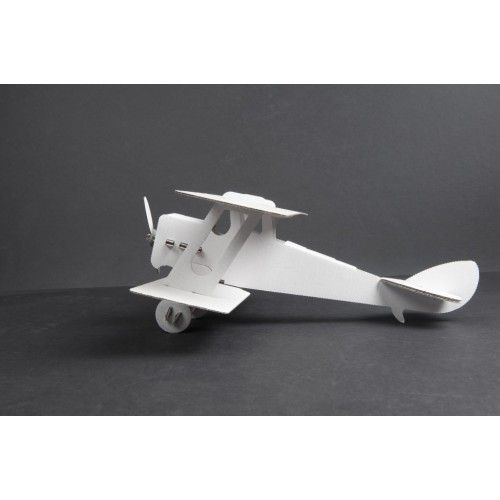 Biplane (white) - LEO-L01032-B - Leolandia - Maquettes en carton - Le Nuage de Charlotte