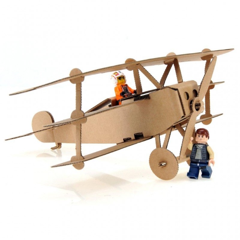 Red Baron Triplane (natural) - LEO-L01033 - Leolandia - Maquettes en carton - Le Nuage de Charlotte