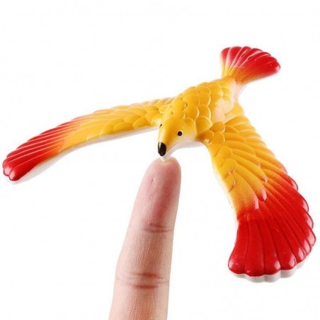 Yellow and Red balancing bird