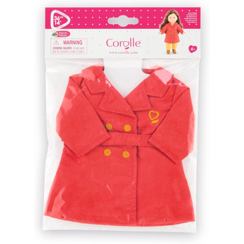 Red trench coat for "ma Corolle" doll