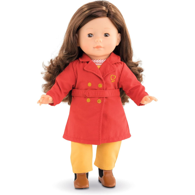 Red trench coat for "ma Corolle" doll