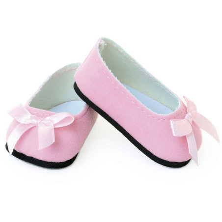 Pink ballerinas with bow for dolls from 39 to 48 cm Petitcollin