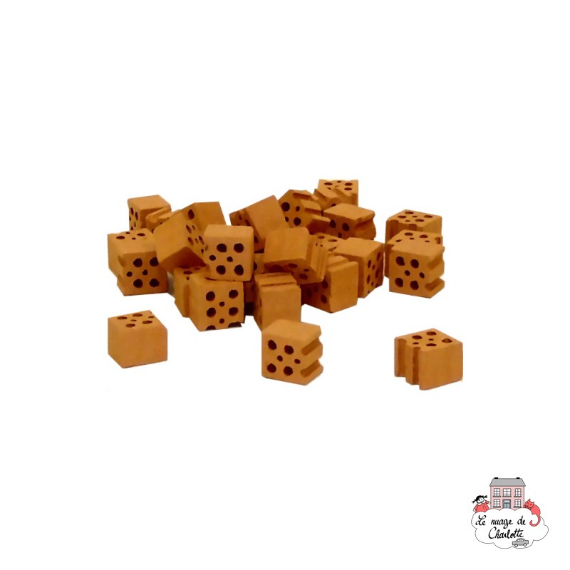 Teifoc Lot of 30 half red regular bricks - TEI-906701 - Teifoc - Clay Bricks - Le Nuage de Charlotte