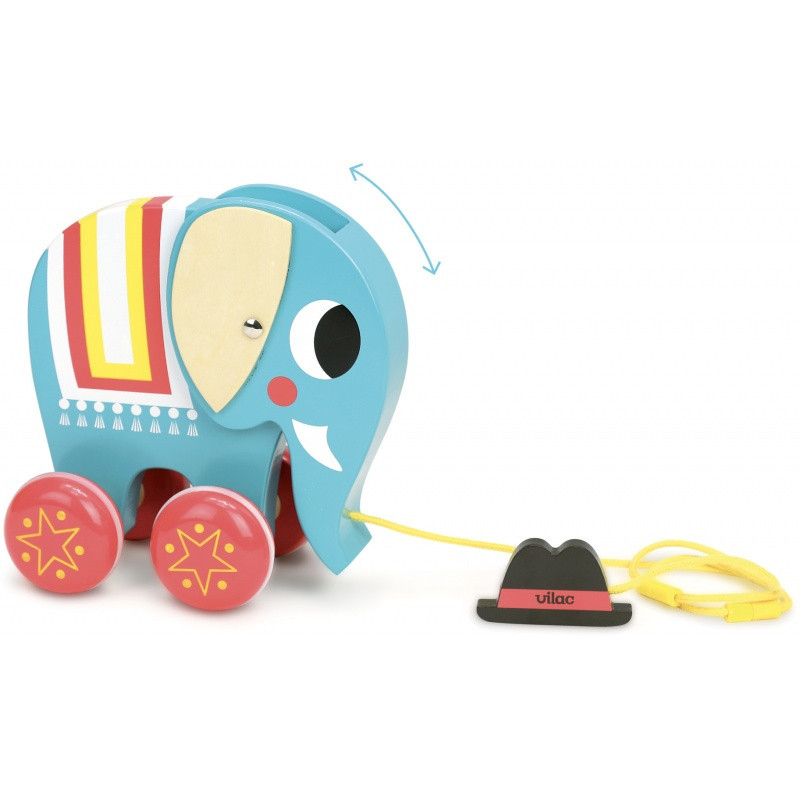 Acheter Elephant pull toy - Pull Along Toys - Vilac - Le Nuage de C...