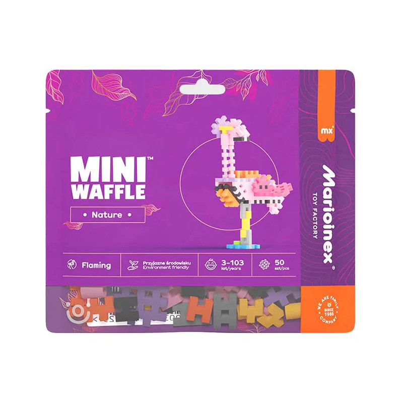 Mini Waffle Nature : Flamant rose