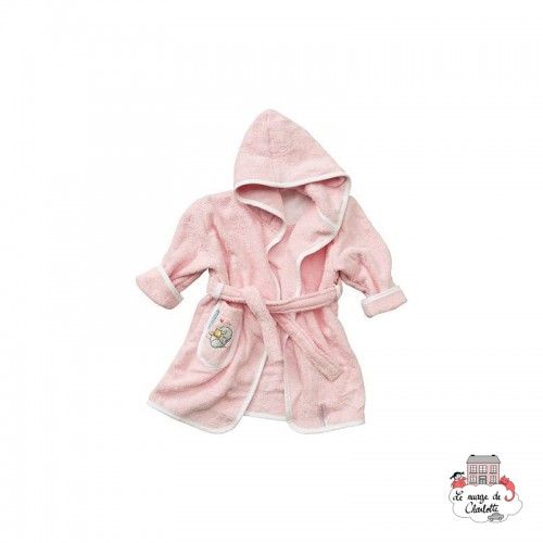 Peignoir de bain (T86/92) - Humphrey's Corner rose - BBJ-pbhumpros - bébé-jou - Trousses et linge de bain - Le Nuage de Charl...