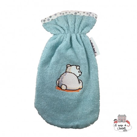 Hot water bottle cover - Pompon turquoise - BBJ-hbpom - bébé-jou - Bath linen - Le Nuage de Charlotte