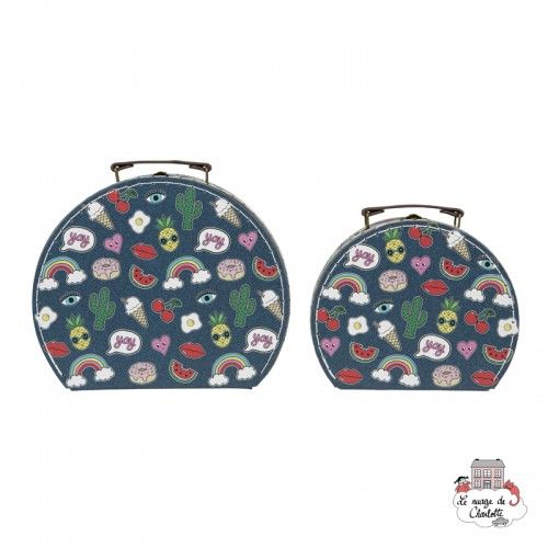 Set de 2 valises Patches and Pins - S&B0011 - Sass & Belle - Valises - Le Nuage de Charlotte