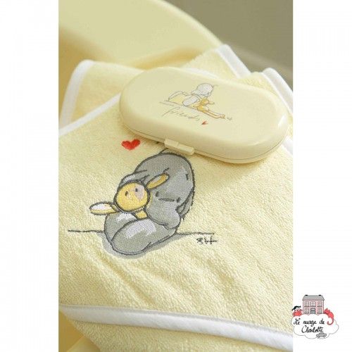 Bathing cape - Humphrey's corner Yellow - BBJ-cbhumpjau - bébé-jou - Bath linen - Le Nuage de Charlotte