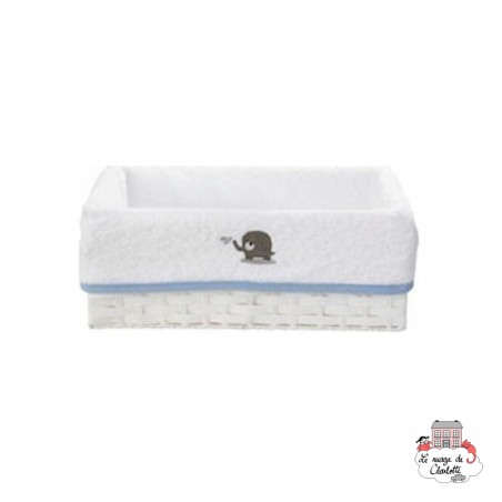 Basket cover - Bibi et Bobo White - BBJ-hpbb - bébé-jou - Bath linen - Le Nuage de Charlotte