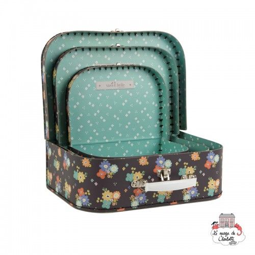 Set de 3 valises - Dahlia Floral - S&B0017 - Sass & Belle - Valises - Le Nuage de Charlotte