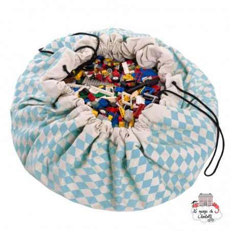 Sac de rangement, tapis - Diamond -Bleu- - PNG-DIAMOND-BLUE - play&go - Sacs play&go - Le Nuage de Charlotte