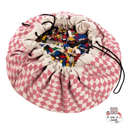 Sac de rangement, tapis - Diamond -Rose- - PNG-DIAMOND-ROSE - play&go - Sacs play&go - Le Nuage de Charlotte