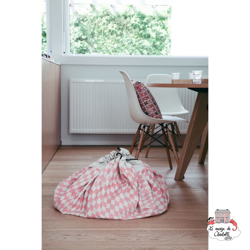 Sac de rangement, tapis - Diamond -Rose- - PNG-DIAMOND-ROSE - play&go - Sacs play&go - Le Nuage de Charlotte