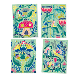 4 Cartes à gratter pastel - Jardin fabuleux