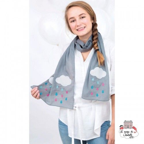 Foulard en coton - Nuages - NEB-BNCSclou - By Nébuline - Accessoires - Le Nuage de Charlotte