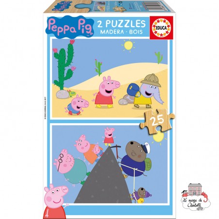 Peppa Pig 2 wooden puzzles 25 pieces - EDU-17158 - Educa Borras - Wooden Puzzles - Le Nuage de Charlotte