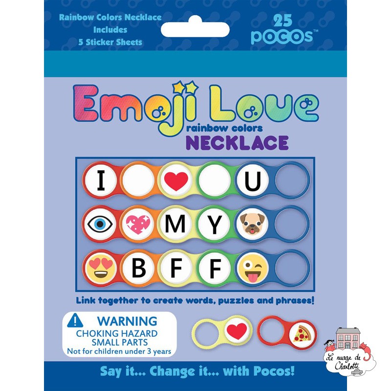 Pocos Emoji Love Collier Rainbow Colors 13 pocos - POC-101120 - Luna Loop - Pocos - Le Nuage de Charlotte