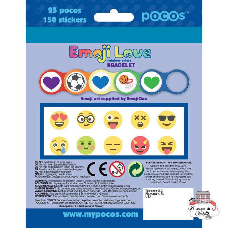 Pocos Emoji Love Collier Rainbow Colors 13 pocos - POC-101120 - Luna Loop - Pocos - Le Nuage de Charlotte