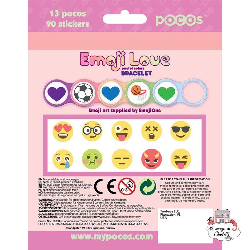 Pocos Emoji Love Pastel Colors Bracelet 13 pocos - POC-101123 - Luna Loop - Pocos - Le Nuage de Charlotte