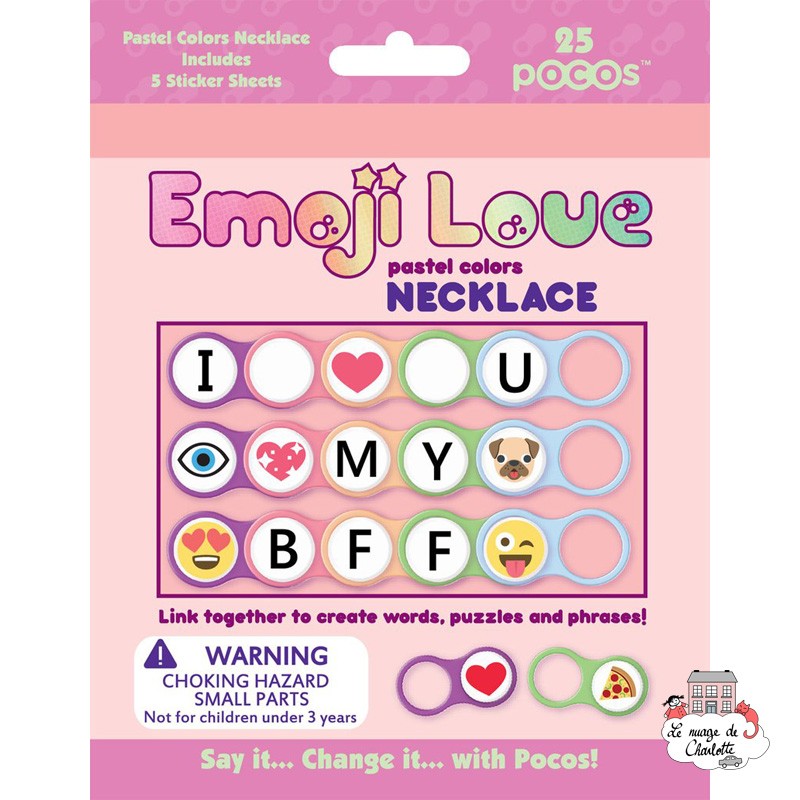 Pocos Emoji Love Collier Pastel Colors 13 pocos - POC-101125 - Luna Loop - Pocos - Le Nuage de Charlotte