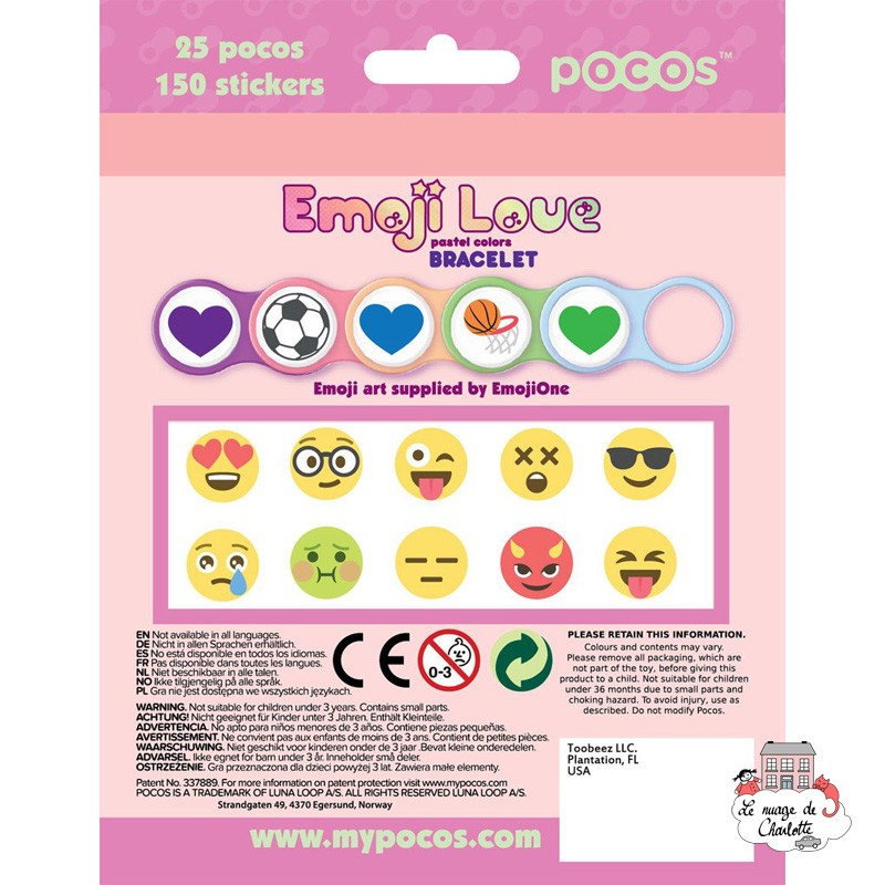 Pocos Emoji Love Collier Pastel Colors 13 pocos - POC-101125 - Luna Loop - Pocos - Le Nuage de Charlotte