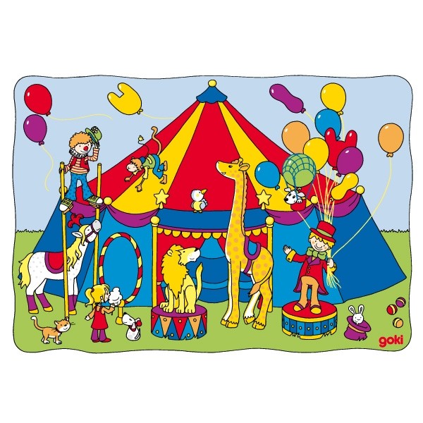 Acheter Sliding puzzle, circus show - Wooden Puzzles - Goki - Le Nu...