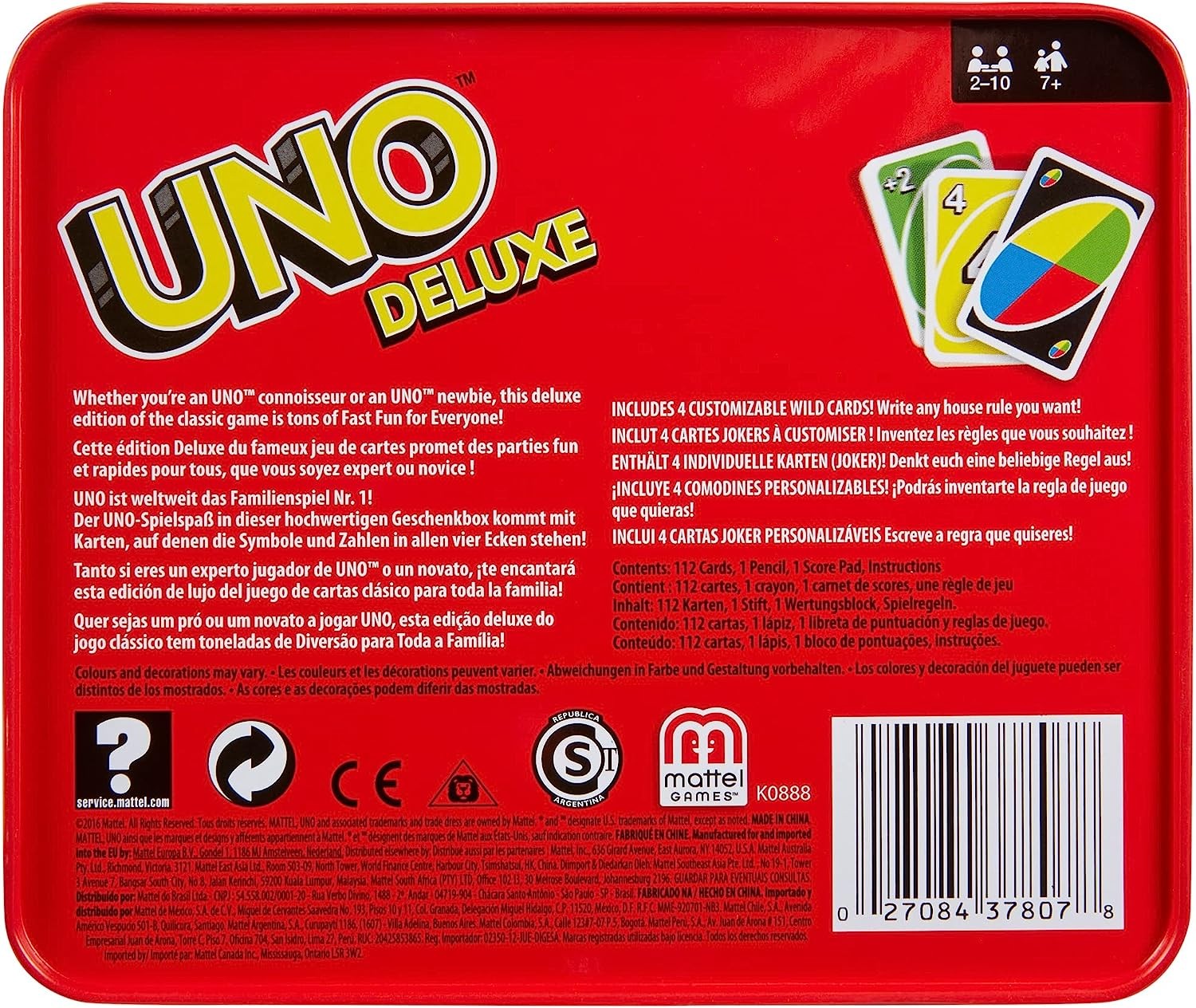 Acheter UNO Deluxe - Jeux de société - Mattel - Le Nuage de Charlotte